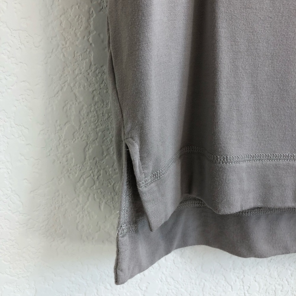 Rachel Zoe Boxy Oversized Menswear Rolled Sleeve Short Sleeve Sweatshirt - Picture 2 of 6
